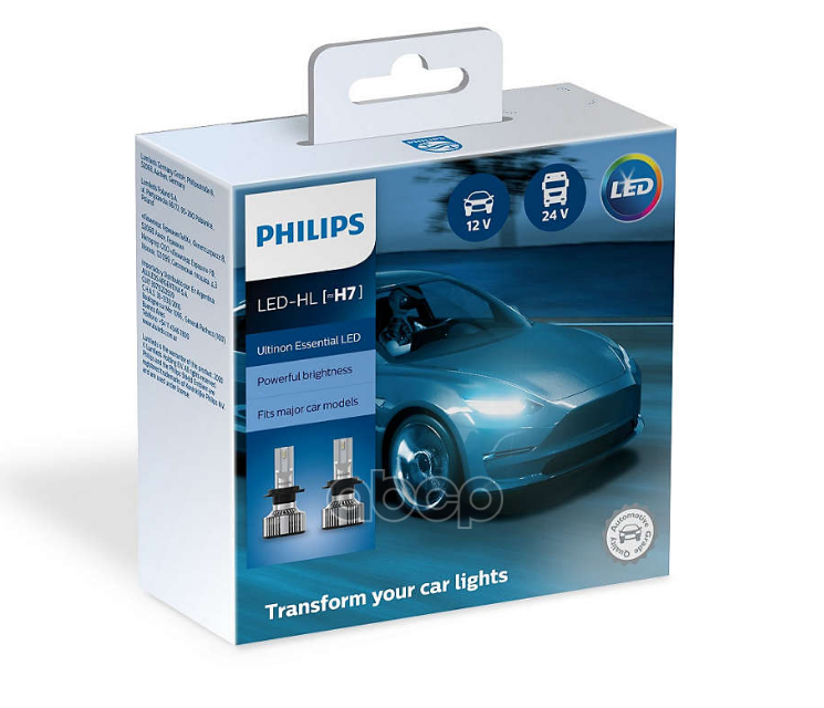 Лампа светодиодная 12/24V H7 20W 1700lm PX22d 6500K PHILIPS LED Ultinon Essential 2 шт. картон 11972UE2X2 Philips арт. 11972U...