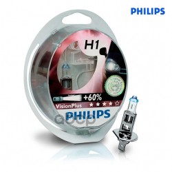 Лампа галогеновая головного света H1 P14.5s 3250K Vision Plus 12V 55W Блистер 2 шт Philips арт. 12258VPS2