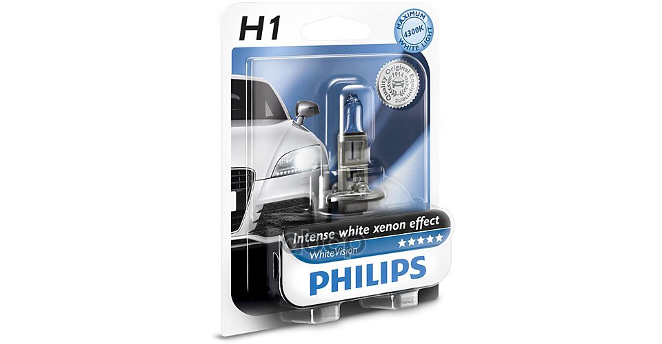 Лампа 12V H1 55W Philips Whitevision Gen2 1 Шт. Блистер 12258Whvb1 Philips арт. 12258WHVB1