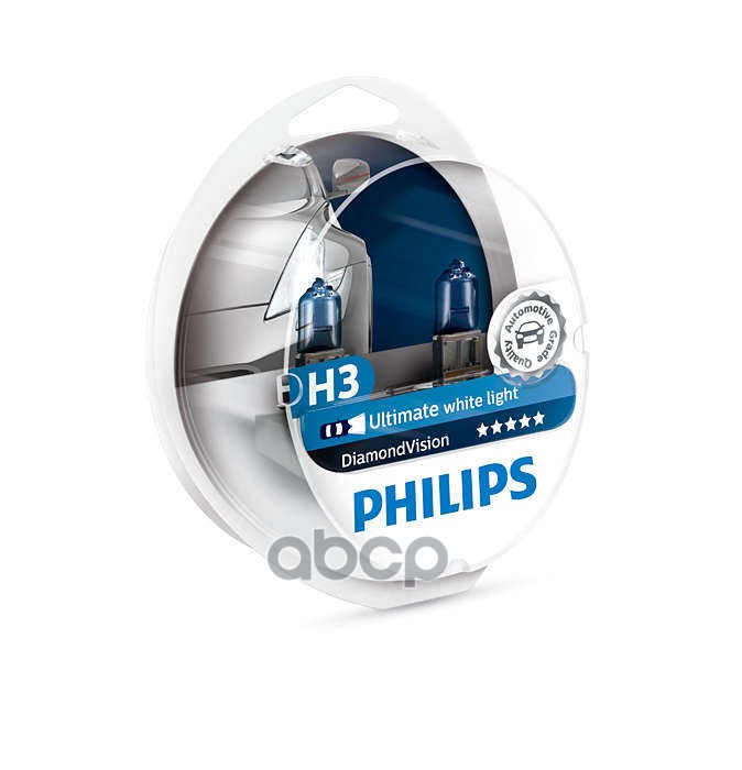 Лампа Philips H3 12V 55W PK22S Diamon VISION (set -2 шт.) Philips арт. 12336dvs2