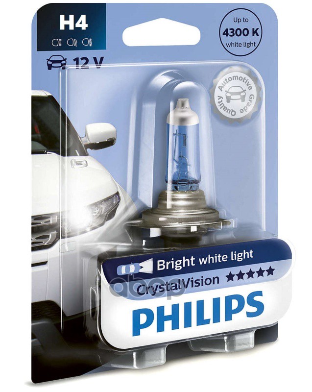 А/лампа Philips CristalVision H4 (blister - 1 шт.) Philips арт. 12342cvb1