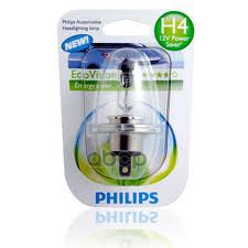 Лампа галогеновая головного света H4 P43t Long Life Eco Vision 12V 60/55W Блистер 1 шт Philips арт. 12342LLECOB1