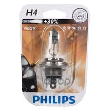 Лампа галогеновая головного света H4 P43t 3200K Vision 12V 60/55W Блистер 1 шт Philips арт. 12342PRB1