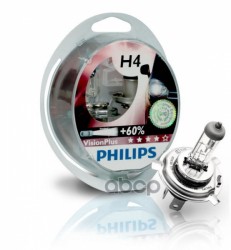 Лампа галогеновая головного света H4 P43t 3250K Vision Plus 12V 60/55W Блистер 2 шт Philips арт. 12342VPS2