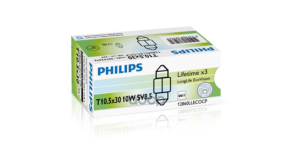 Лампа C10w Longlife Ecovision 12V 10W Sv8,5 Cp Philips арт. 12860LLECOCP