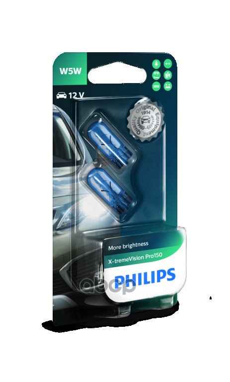 Лампа W5W 12961 XVP 12V B2 PHILIPS 12961XVPB2 Philips арт. 12961XVPB2