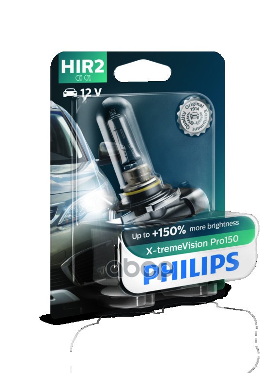 Лампа галогеновая головного света HIR2 PX22d 3400K X-treme Vision Pro150 12V 55W Блистер 1 шт Philips арт. 9012XVPB1