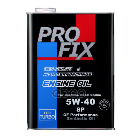 Profix Масло Моторное Синтетическое 4 Л - Engine Oil 5W-40 Api Sp/Cf (For Turbo), Made In Japan