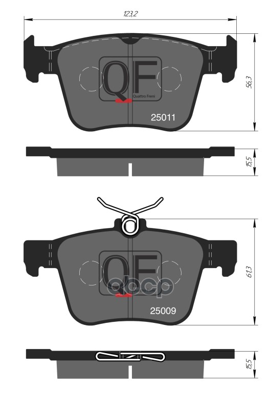 Колодки тормозные дисковые к-т задн. SKODA KODIAQ (16-) QUATTRO FRENI арт. qf509800