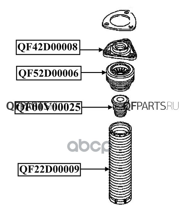 Подшипник опоры амортизатора fr QUATTRO FRENI арт. qf52d00006