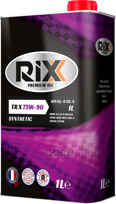 Трансмиссионное масло RIXX 75W-90 GL-4/GL-5  1 л RIXX арт. rx0016trx