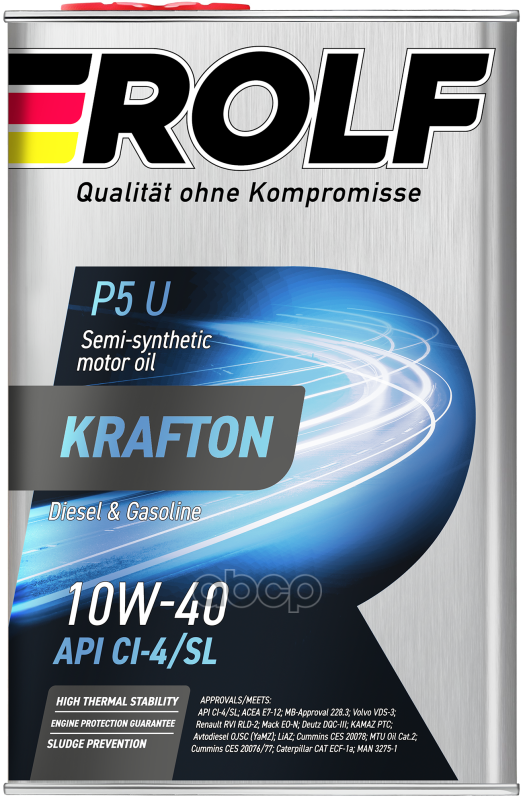 ROLF Масло моторное полусинтетическое Krafton P5 U 10W40 SL/CI-4, E7 4л