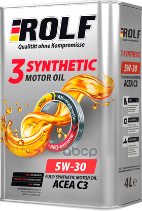 ROLF Масло Моторное Rolf 3-Synthetic 5W-30 Синтетическое 4 Л 322618