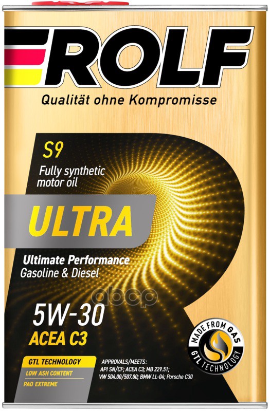 ROLF Масло моторное синтетическое Ultra 5W30 SN/CF, C3 4л
