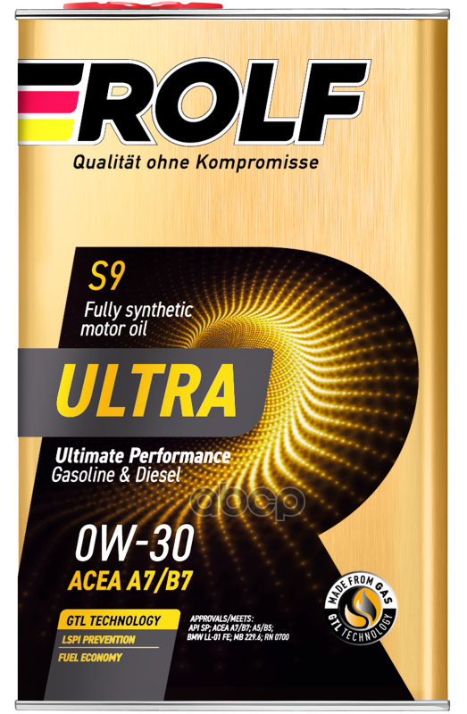 ROLF Масло моторное синтетическое Ultra 0W30 SP, A7/B7 1л