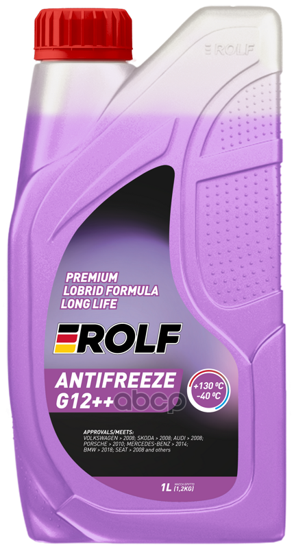 Антифриз готовый фиолетовый лобридный G12++ violet -40С 1л ROLF арт. 700679