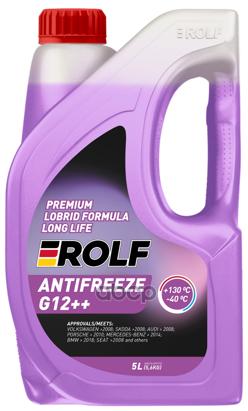 Антифриз готовый фиолетовый лобридный G12++ violet -40С 5л ROLF арт. 700750