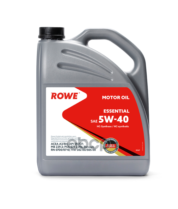 ROWE Масло Моторное Синтетическое Rowe Essential 5W-40 (5Л)