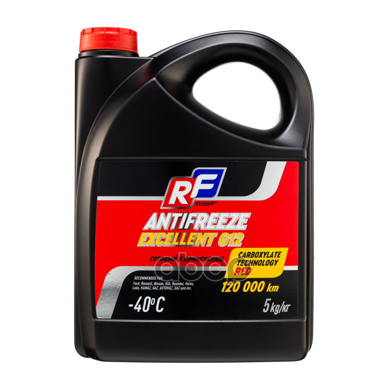 Антифриз, Готовый Раствор Excellent G12, -40°C, Красный, 5Кг RUSEFF арт. 17359N