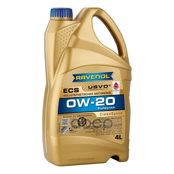 Ravenol Моторное масло RAVENOL ECS EcoSynth SAE 0W-20 ( 4л) new 1111102-004-01-999