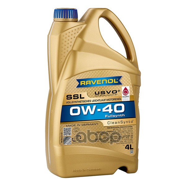 Ravenol Моторное Масло Ravenol Super Synthetik Oel Ssl Sae 0W-40 ( 4Л) New 1111108-004-01-999
