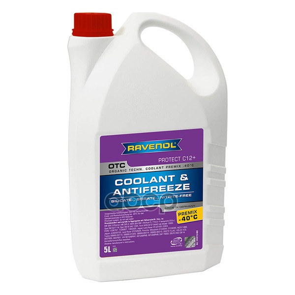 Антифриз готовый к прим. лила RAVENOL OTC Organic Techn.Coolant Premix -40°C ( 5л) 1410112-005-01-999 Ravenol арт. 1410112005...