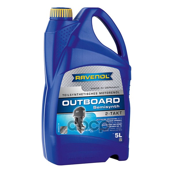 Масло моторное для 2Т лод.моторов Outboardoel 2T teilsynth. (5л) Ravenol арт. 4014835728356