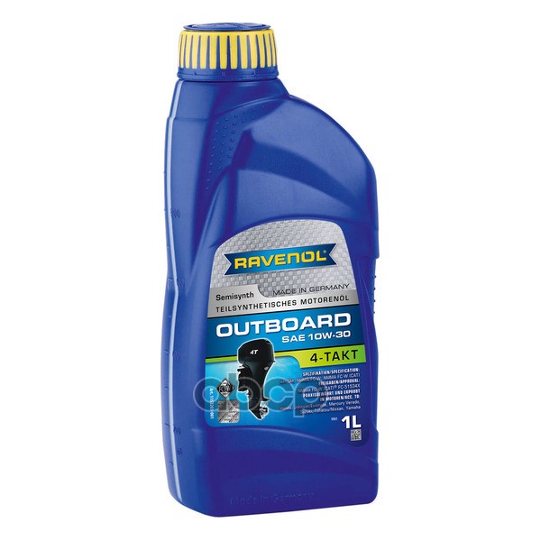 Моторное масло для 4-T лодочных моторов RAVENOL Outboardoel 4T 10W-30 1л (115320300101999) 4014835729018 Ravenol арт. 4014835...