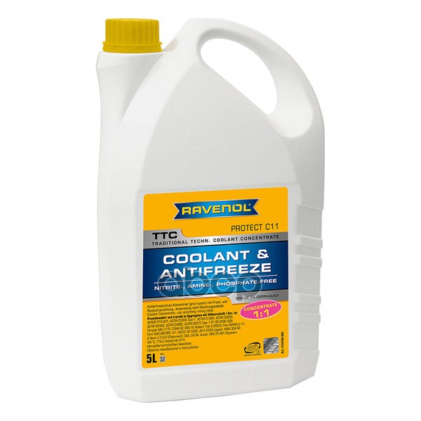 Антифриз концентрат жёлтый TTC Traditional Technology Coolant Concent (5л) Ravenol арт. 4014835755253