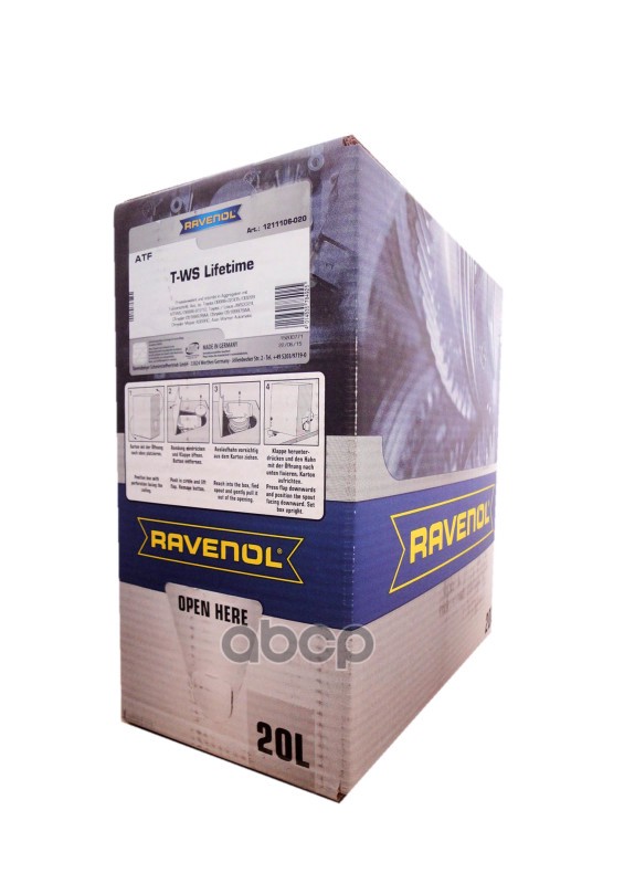 Трансмиссионное масло RAVENOL ATF T-WS Lifetime Fluid 20л, ecobox (1211106B2001888) 4014835784925 Ravenol арт. 4014835784925