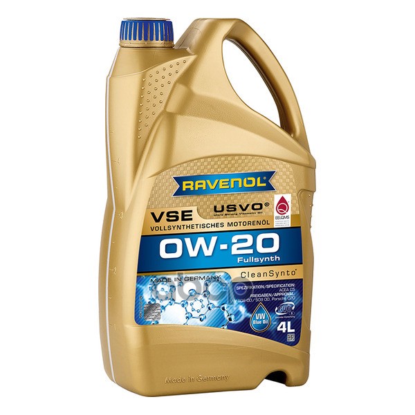 Моторное масло RAVENOL VSE 0W-20 4л (111111200401999) 4014835862067 Ravenol арт. 4014835862067