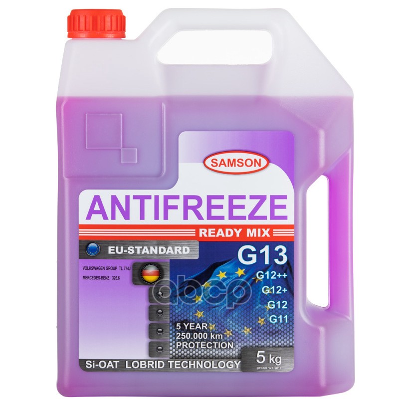 Антифриз, Готовый Раствор Eu-Standard G13/G12++ Фиолетовый -37°C, 5Кг SAMSON арт. 803481