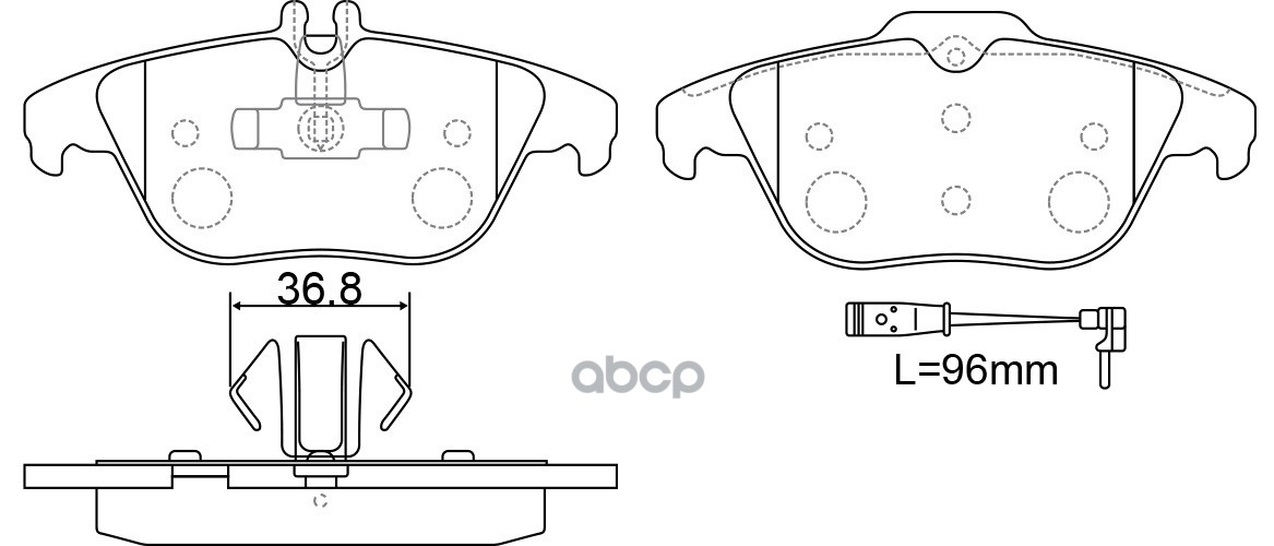 Колодки дисковые MB GLK-Klasse X204 2.0/3.0/3.5L 08-, C-Klasse W204 1.8/2.2/2.5/3.0/3.5L 07- BP31460W SB Nagamochi арт. BP31460W