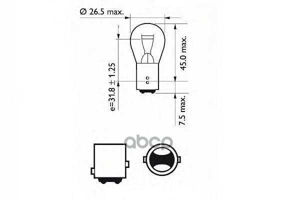 Лампа Накаливания P21/5W Long Life 12V 21/5W Bay15d (Цена За Упаковку 10 Шт) SCT арт. 202068