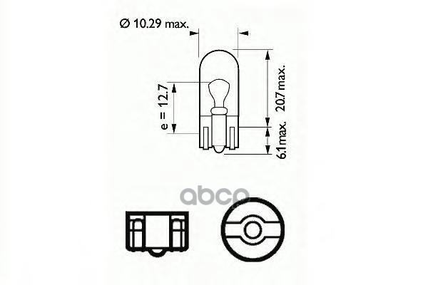 Лампа Накаливания W5w Long Life 12V 5W W2 1X9 5D (Цена За Упаковку 20 Шт) SCT арт. 202112