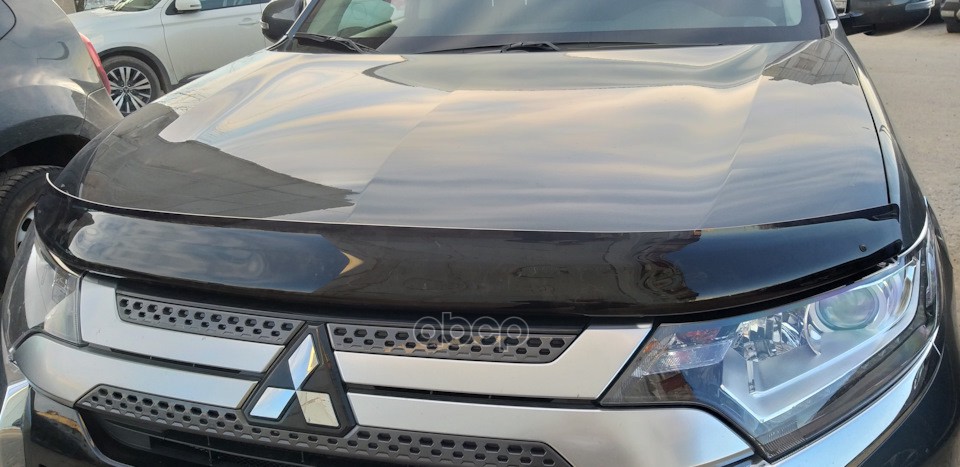 Дефлектор капота (с подгибом, темный) MITSUBISHI OUTLANDER 2013- / Митсубиси Аутлендер SIM арт. NLD.SMIOUT1212/2