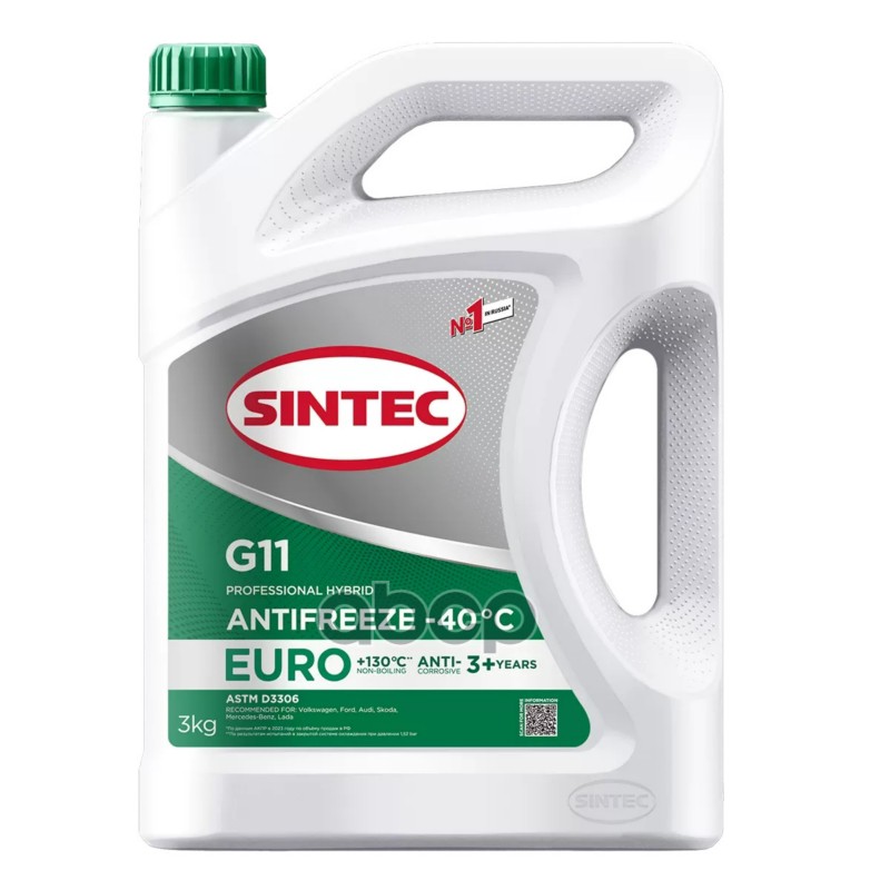 Антифриз готовый зеленый Euro G11 -40С 3кг SINTEC арт. 102432
