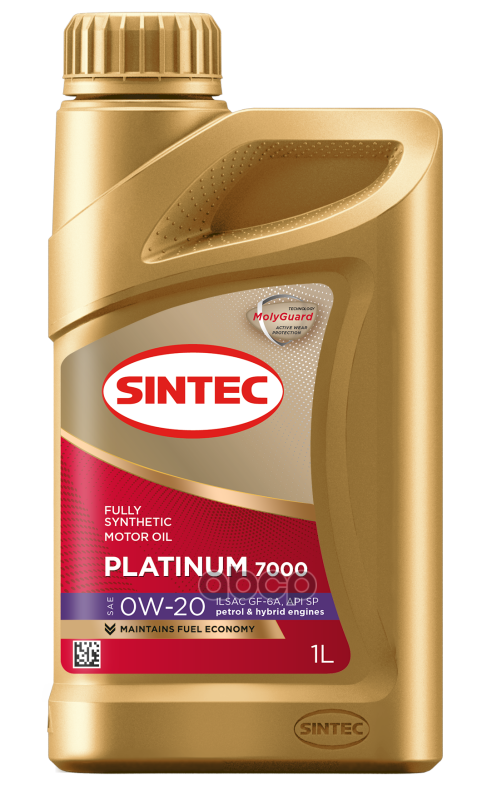 SINTEC Масло моторное синтетическое Platinum 7000 0W20 SP, GF-6 1л