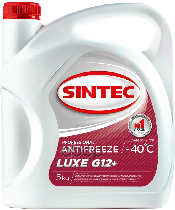 Антифриз Sintec Lux G12 -40С Красно-Оранжевый 5Кг SINTEC арт. 614500