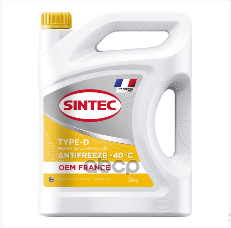 Антифриз Sintec GOLD G12+ готовый -40 желтый 5 кг 6145014 SINTEC арт. 6145014