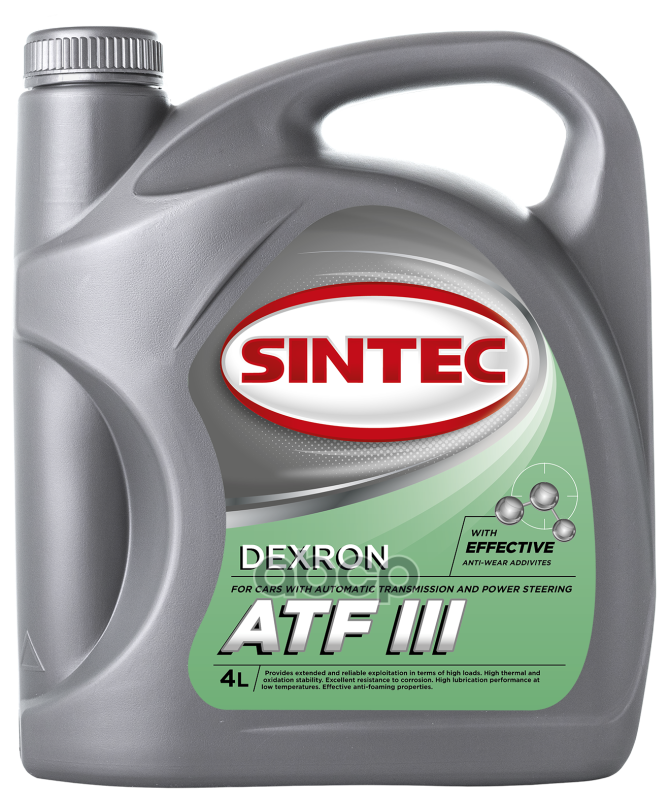 Масло Трансм Atf Iii Dextron Sintec  4Л  (4Шт/160/64) SINTEC арт. 900265