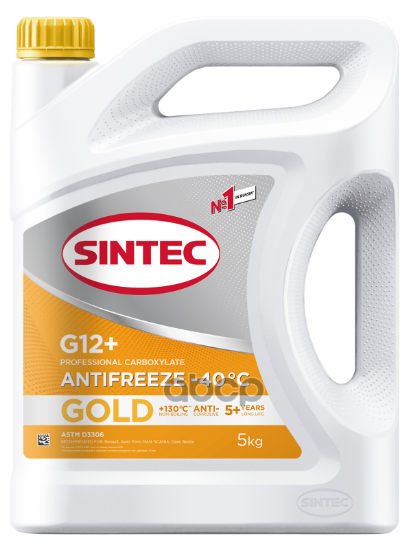 Антифриз Sintec Gold G12+ Yellow -40 5Кг 990558 SINTEC арт. 990558