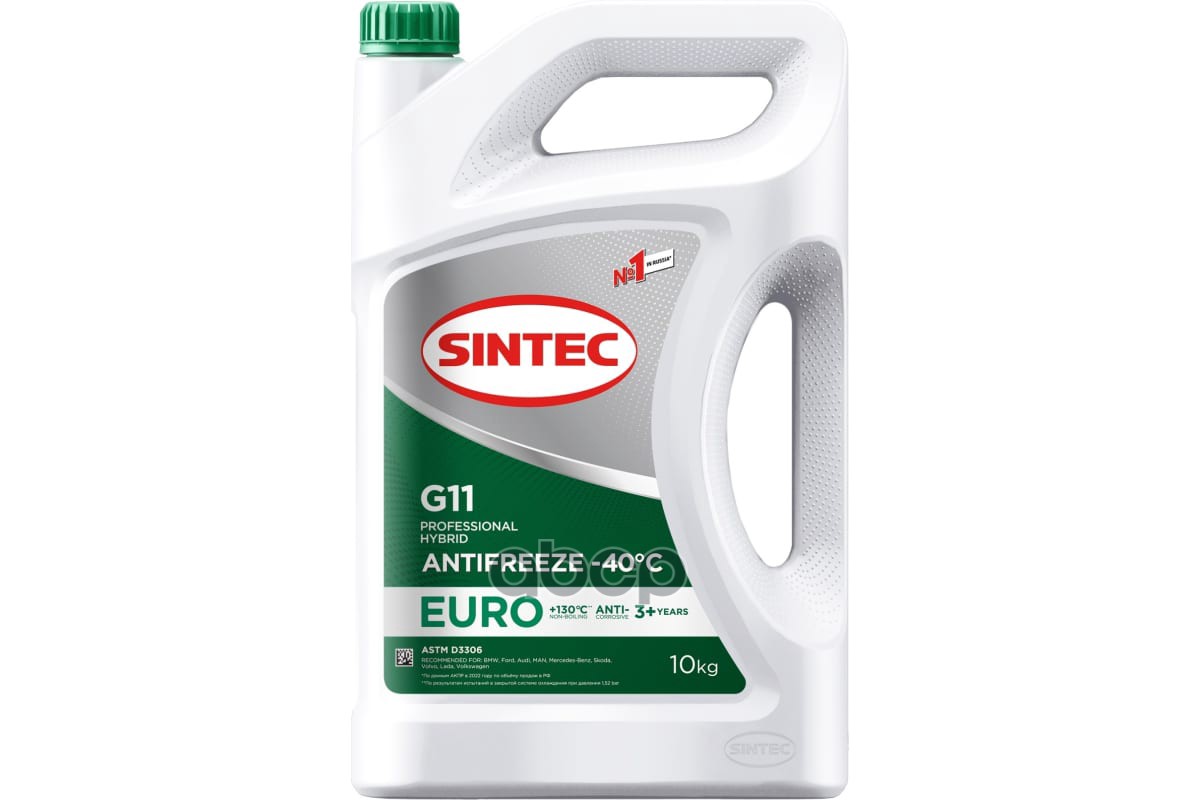 Антифриз готовый зеленый Euro G11 -40С 10кг SINTEC арт. 990571