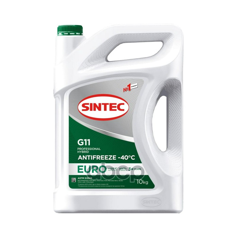 Антифриз готовый зеленый Euro G11 10кг по цене 8кг SINTEC арт. 990582