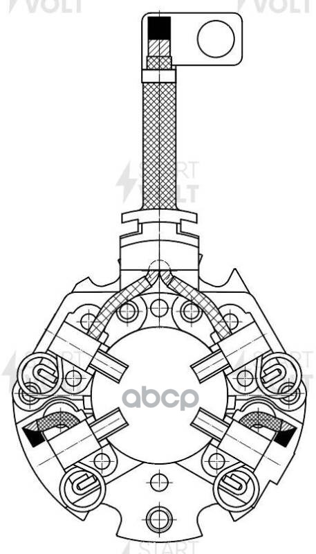 Узел щеточный стартера для а/м Hyundai Tucson (04-) 2.0i/Matrix (01-)/Elantra (00-) 1.8i/2.0i AT (VB STARTVOLT арт. VBS0823