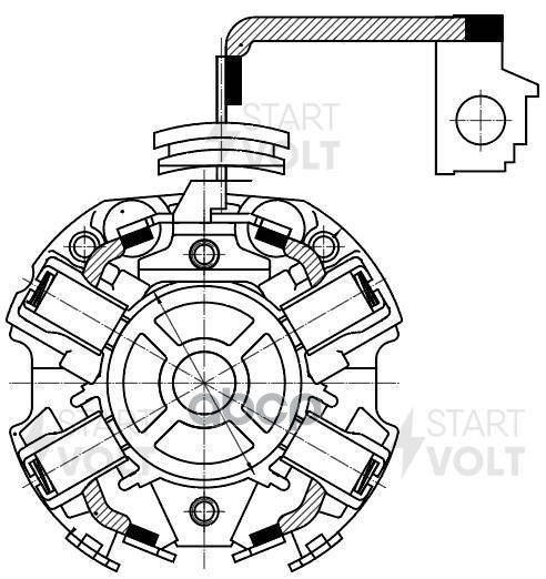 Узел щеточный стартера для а/м VAG Transporter T4 (90-) 1.9D/2.4D/2.5TDI STARTVOLT арт. VBS1000