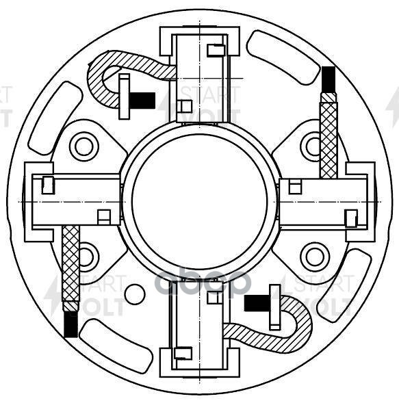 Узел щеточный стартера для а/м Ford Transit (14-) 2.2TDCi/MB Sprinter W906 (06-) 2.1D VBS1500 STARTVOLT арт. VBS1500