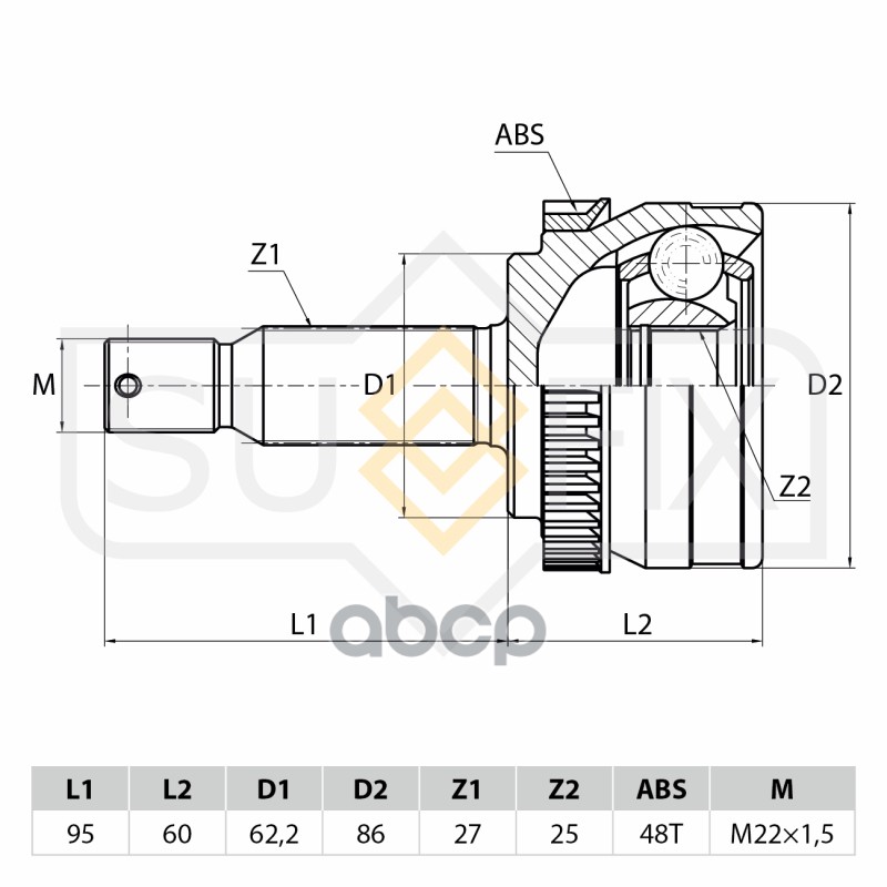 Шрус Наружный Hyundai Tucson 2.0 04 St-1031 SUFIX арт. ST-1031