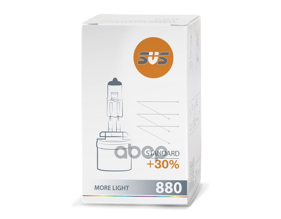 Лампа галогеновая головного света H27 PGJ13 3200K Standard +30% 12V 27W Картон 1 шт SVS арт. 0200001000