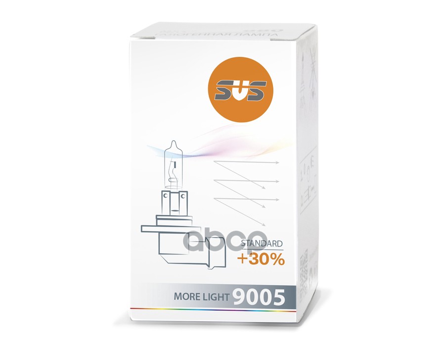 Лампа галогеновая головного света HB3 P20d 3200K Standard +30% 12V 60W Картон 1 шт SVS арт. 0200009000